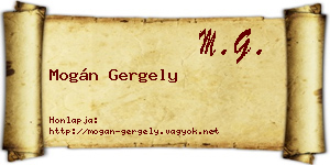 Mogán Gergely névjegykártya