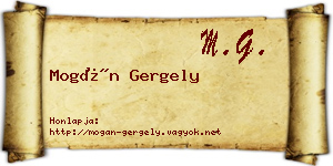 Mogán Gergely névjegykártya